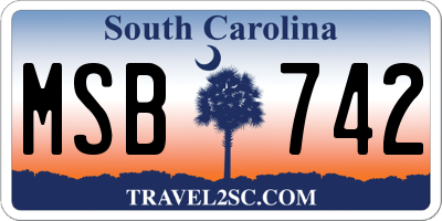 SC license plate MSB742