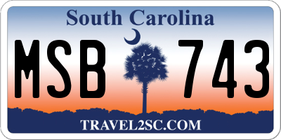 SC license plate MSB743