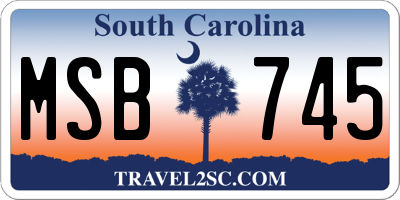SC license plate MSB745