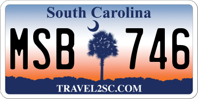 SC license plate MSB746