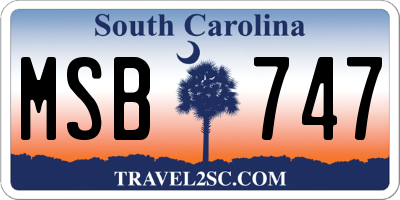 SC license plate MSB747