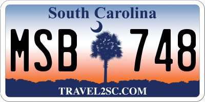 SC license plate MSB748