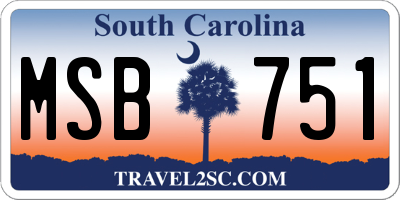 SC license plate MSB751