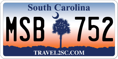 SC license plate MSB752