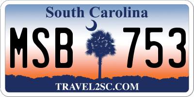 SC license plate MSB753