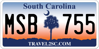 SC license plate MSB755