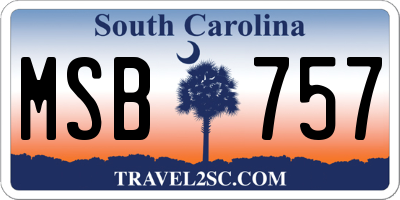 SC license plate MSB757