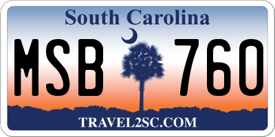 SC license plate MSB760