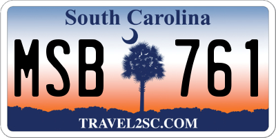 SC license plate MSB761