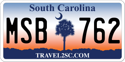 SC license plate MSB762