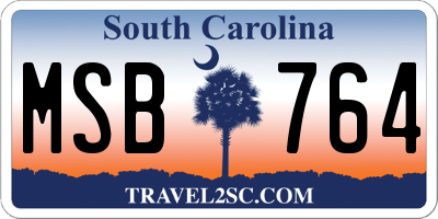 SC license plate MSB764
