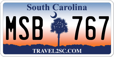 SC license plate MSB767