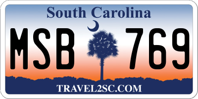 SC license plate MSB769