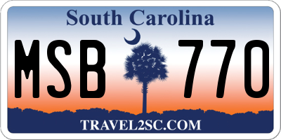 SC license plate MSB770