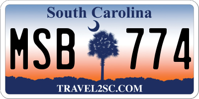 SC license plate MSB774