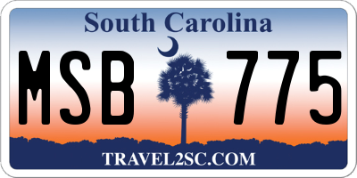 SC license plate MSB775