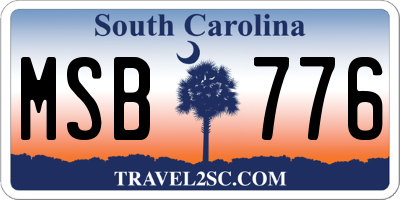 SC license plate MSB776