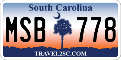 SC license plate MSB778
