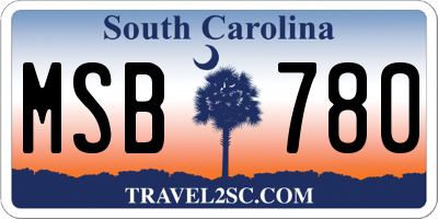 SC license plate MSB780