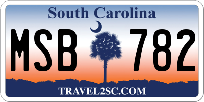 SC license plate MSB782