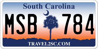 SC license plate MSB784