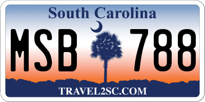 SC license plate MSB788