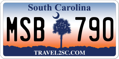 SC license plate MSB790
