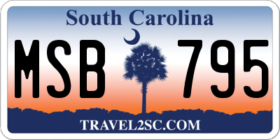 SC license plate MSB795