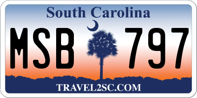 SC license plate MSB797
