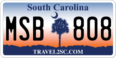 SC license plate MSB808