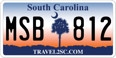 SC license plate MSB812