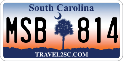 SC license plate MSB814