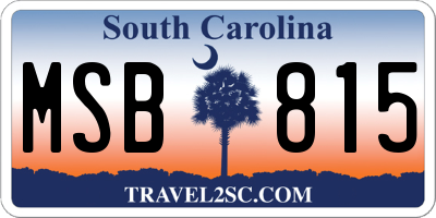 SC license plate MSB815