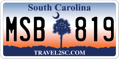 SC license plate MSB819