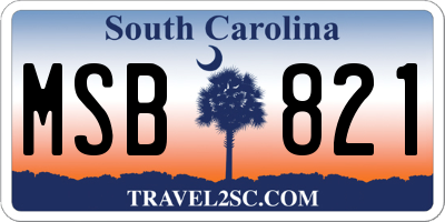 SC license plate MSB821