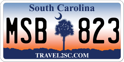 SC license plate MSB823