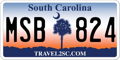 SC license plate MSB824
