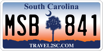 SC license plate MSB841