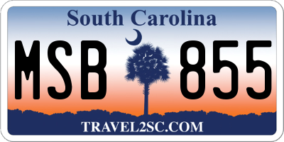 SC license plate MSB855