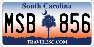 SC license plate MSB856
