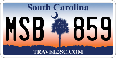 SC license plate MSB859