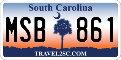 SC license plate MSB861
