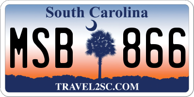 SC license plate MSB866