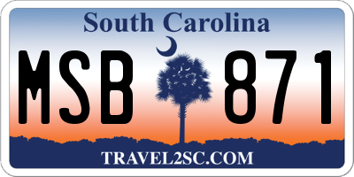 SC license plate MSB871