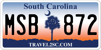 SC license plate MSB872