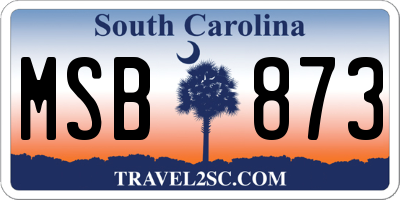 SC license plate MSB873
