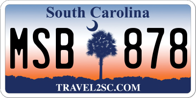 SC license plate MSB878