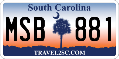 SC license plate MSB881