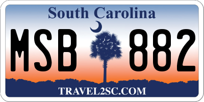 SC license plate MSB882