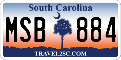SC license plate MSB884